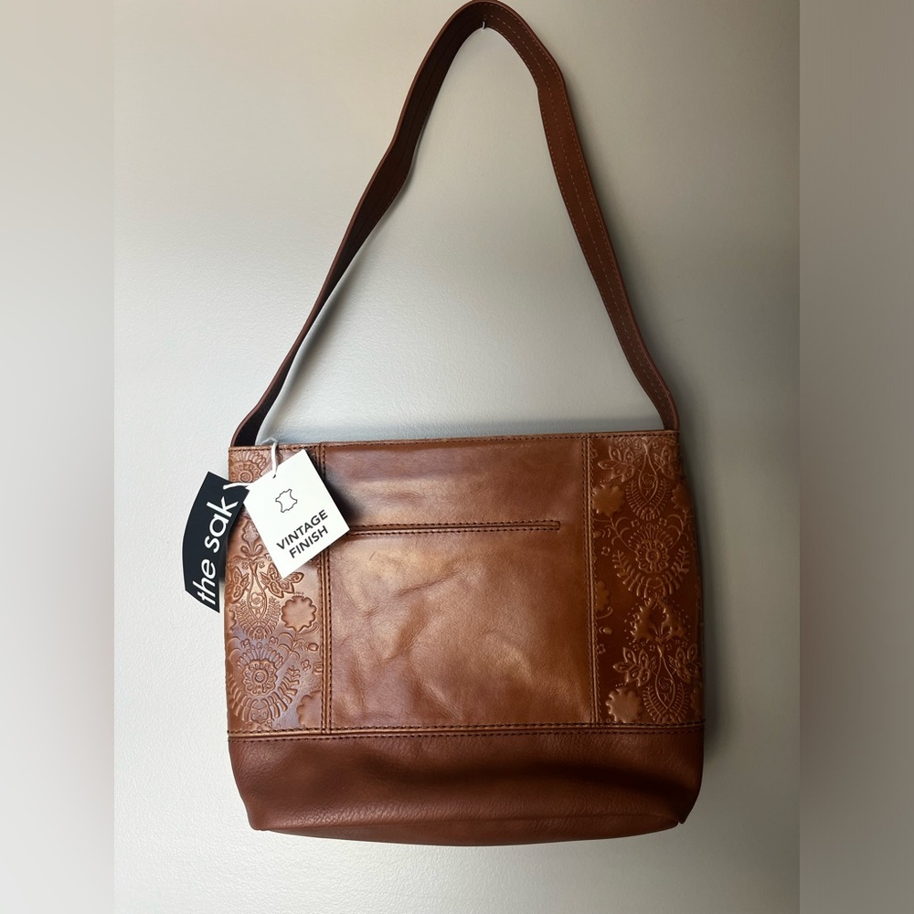 The Sak Tan Floral Embossed Shoulder Bag